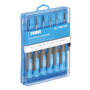 FERVI <b>Precision</b> Series Cross & Slotted <b>Screwdriver</b> Set with Chrome-Plated Steel Handles Giraviti Di Precisione - Product Image 1
