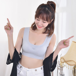 <span class=keywords><strong>Soutien</strong></span>-<span class=keywords><strong>gorge</strong></span> de <span class=keywords><strong>sport</strong></span> tout-en-un sans fil, sans couture, push-up, solide, sportif, absorbant les chocs, grande taille, pour le yoga et le sommeil - Product Image 2