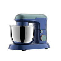 Batteur sur socle électrique bicolore multifonctionnel en acier inoxydable 4L avec bol mélangeur pour usage domestique et commercial