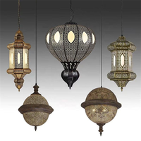Lampe à Suspension Dorée Créative Style Marocain Lustres de Luxe Led Suspension pour Restaurant
