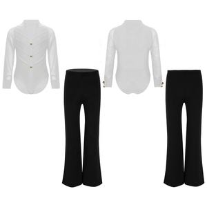 Costume de danse latine pour garçons de 6 à 14 ans, vente en gros, justaucorps avec pantalon, costume de danse d'entraînement, fabricants de costumes de danse - Product Image 4