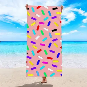 Serviette de plage personnalisée 100% coton jacquard oversize sublimation imprimée avec logo