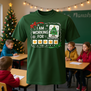 Camiseta de vacaciones navideñas para profesores: Trabajo durante las vacaciones navideñas - Product Image 3