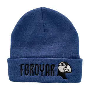 100% acrilico di alta qualità inverno Logo personalizzato polsino Jacquard lavorato a maglia 3d ricamo berretto berretto