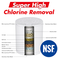 Filtre de Douche Certifié NSF DOE pour Purification de l'Eau de Salle de Bain, 25, 20, 15 Étapes, Élément Personnalisé, Tête de Douche, Filtre de Douche