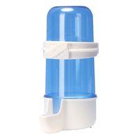 Bouteille d'eau pour animaux de compagnie de 490 ml, hauteur 15 cm, diamètre 7,3 cm, bleu et blanc, à fixer sur la cage, distributeur d'eau pour oiseaux et petits animaux