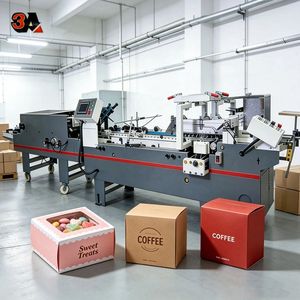 CQT-580 Electric Gear <b>Folder</b> Gluer Automatic Cardboard <b>Box</b> Folding Machine for Packaging Production High Speed Small Boxes Wood - Product Image 1