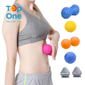 TopOne Custom Logo Mini Fitness Foot Massage Ball Double Peanut Soft Spiky Acupressure Bulk <b>TPE</b> Material - Product Image 1