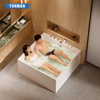 Baignoire double moderne en acrylique écologique et portable, baignoire spa autoportante pour 2 personnes, pour hôtel et villa