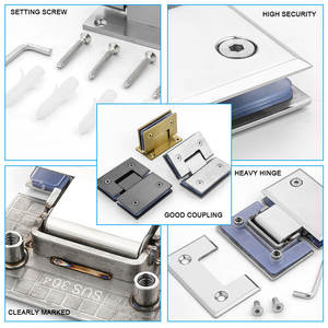 90 135 180 Degree 304 Stainless Steel Shower Screen <strong>Door</strong> Hinge Glass to Glass Wall <strong>Door</strong> Clamp for Bathroom Hardware <strong>Fittings</strong> - Product Image 6