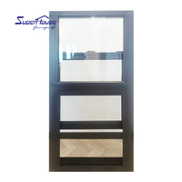 Fenêtres coulissantes simples à double suspension Fenêtres pare-balles en aluminium Verre à tirer vers le haut