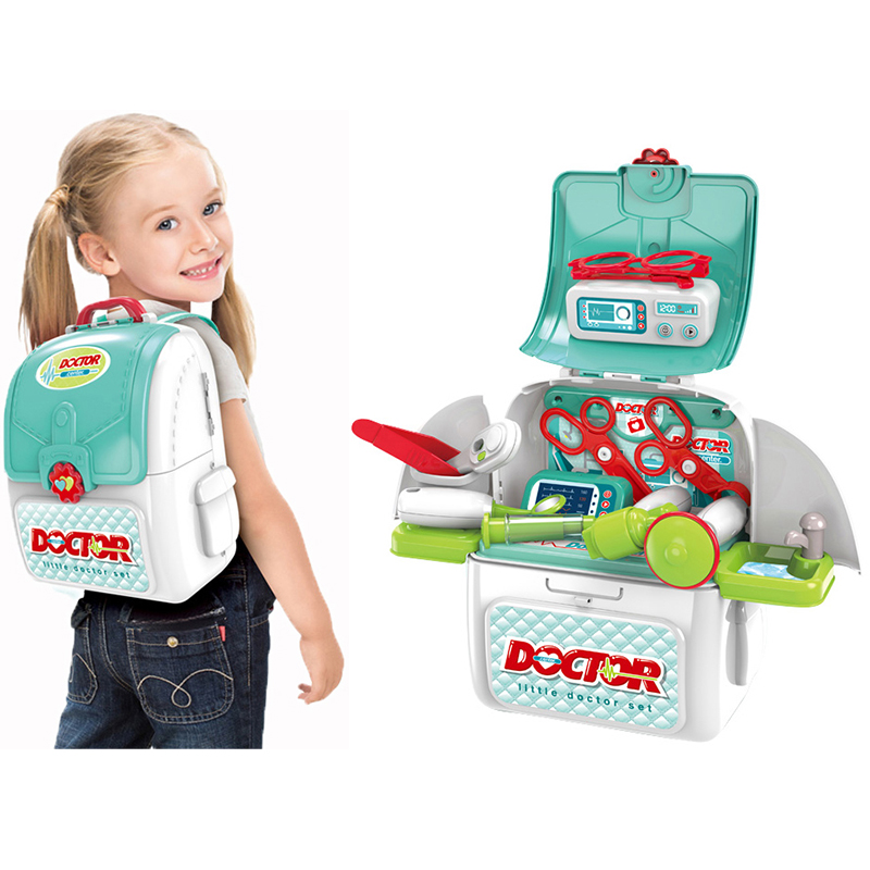2 в 1 рюкзак медицинский игровой набор клиника ролевая игра kinderspielzeug Реалистичная пластиковая Стетоскоп Игрушка Доктор для детей