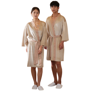 <span class=keywords><strong>Bata</strong></span> de peluquería color caqui con lazo ajustable para corte de pelo y estilismo - Product Image 1