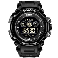 Montre connectée sportive numérique SMAEL 8018 pour homme avec alarme et affichage LED lumineux, étanche 5 ATM, chronographe, plongée