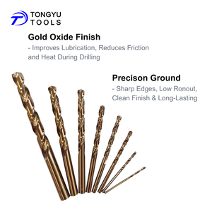 10 개 1-10mm 코발트 드릴 비트 세트, 스테인레스 스틸 경화 금속용 헤비 듀티 M35 HSS Co 5% 미터법 DIN338 Jobber 트위스트 비트 - Product Image 4