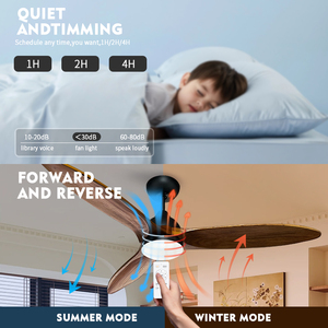 <strong>Best</strong> Sellers Modern Design DC Motor and 3 Solid Wood Blades Remote Control <strong>Ceiling</strong> <strong>Fan</strong> with LED Lighting for Living Room - Product Image 3