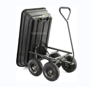 Chariot à benne basculante Chariot à bois Chariot à main Manutention d'engrais Chariot de jardin utilitaire Remorque à gazon Tracteur à usage intensif - Product Image 4