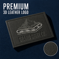 Étiquette thermocollante en cuir PU personnalisée en usine, logo de marque en relief 3D pour vêtements, denim