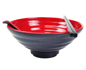 Juego de 4 cuencos de <span class=keywords><strong>ramen</strong></span> japoneses Juego de cuencos de <span class=keywords><strong>ramen</strong></span> de melamina de estilo tradicional de gran capacidad con palillos y <span class=keywords><strong>cuchara</strong></span> - Product Image 4