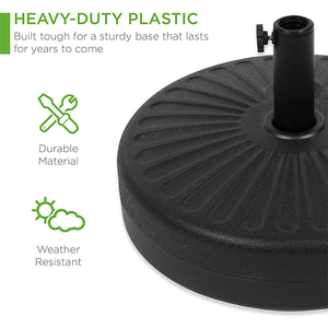 HOMFUL 60J05O-2 Jardin Fillabled Parapluie Socle Rond En Plastique Patio Parapluie Cantilever Bases - Product Image 5
