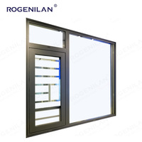 Ventanas abatibles de pantalla de seguridad de triple acristalamiento personalizadas Rogenilan, barras antirrobo de aluminio, ventana abatible para casa