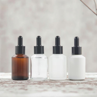 Fuyun RTS Huile Capillaire Emballage Personnalisé 60ml Bouteille de Sérum en Verre Dépoli Ambre Huile Essentielle Flacons compte-gouttes en Verre Givré