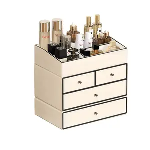 Frins <span class=keywords><strong>Organizzatore</strong></span> in Pelle per Pettini, Custodia per Cosmetici e Prodotti per la Cura della Pelle, Scatola con Cassetti per Scrivania - Product Image 1