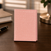 Porte-cartes en cuir PU écologique à motif crocodile pour femmes, étui à cartes de crédit de luxe à double pliage, fermeture magnétique, personnalisable