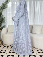 Abayas Musulmanes Boutique pour Femmes, Robe Abaya Islamique Traditionnelle Modeste Élégante en Dentelle à Manches Longues, Vente en Gros, Mode Ramadan Aïd