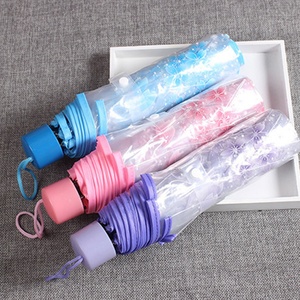 Paraguas Transparente con Diseño de Flores de Cerezo Japonés, Apto para Chicas, con Varillas de Hierro y Diseño Moderno - Product Image 5