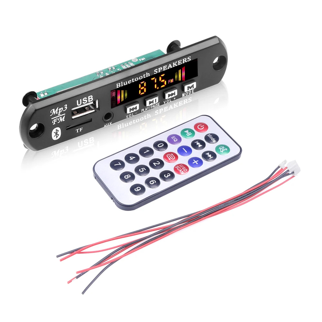 DC 5V 6W Amplifier DIY MP3 Decoder Board BT 5.0 Car MP3 Player USB Recording Module FM AUX Radio for Speaker Handsfree