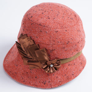 Nuevo Otoño Invierno lana sombreros <span class=keywords><strong>sombrero</strong></span> elegante caliente suave Panamá mujeres flores <span class=keywords><strong>cuenca</strong></span> Fedora sombreros mujer adulta Iglesia gorras h6742 - Product Image 1