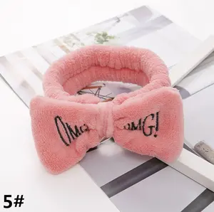 2023 New Design Women's Headband Fabric Polyester Makeup Hair Band Sweet American Style Face Wash Hairband In Black Red Color