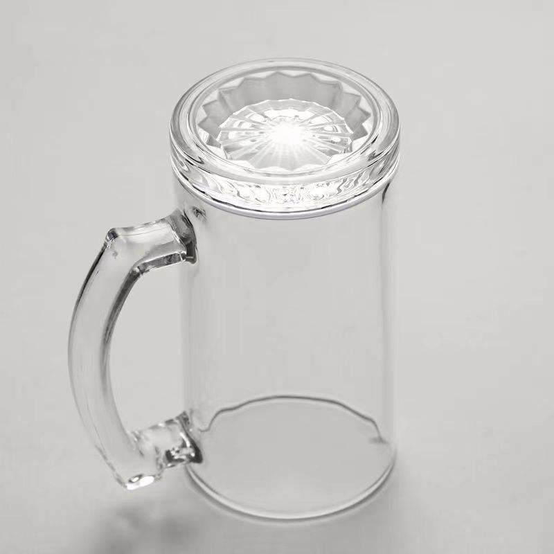 Large Beer Mug  Glass Mugs With Handle 350ml 500ml Beer Stein Super Mug OEM Color or Logo