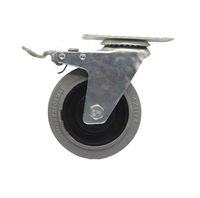 Roues pivotantes industrielles ESD en caoutchouc thermoplastique conducteur gris, largeur de roue 5 pouces, 32 mm, avec frein, pour chariot de manutention