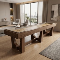 Table de shuffleboard en bois massif, table de jeu d'intérieur de luxe, placage de bois personnalisé, table de jeu de shuffleboard pour la maison, la villa, la salle de jeux