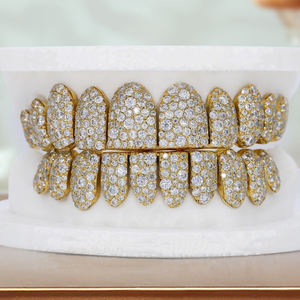 メーカーヒップホップジュエリーローズゴールドカスタム10オン10メンズVvs Moissaniteダイヤモンド歯グリルズ - Product Image 3