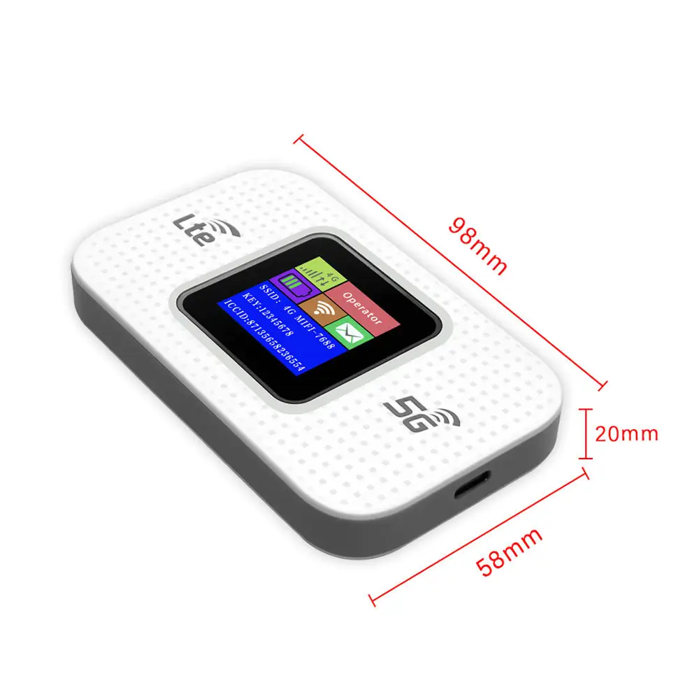 Mf68e 4G Draadloze Wif Draagbare 150Mbps Routing Typ-C Interface Kleurenscherm 3000Mah Met Sim Plug Pocket Wifi