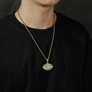 Ожерелье XILIANGFEIZI с подвеской «Глаз Дьявола» из циркония, золотое, модный аксессуар для мужчин, оптовая продажа с фабрики - Product Image 3