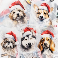 Joyeux Noël Surfing Santa Transfert DTF Prêt à Presser Sans Désherbage Autocollant Thermocollant pour T-shirts et Sweats à Capuche