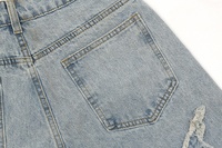 Pantalon en denim de rue haute avec logo personnalisé Pantalon en laine avec empiècement lavé Pantalon décontracté pour hommes Vêtements Vente en gros fabricant OEM