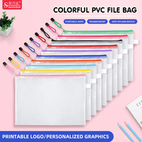 Pochette pour documents en plastique imperméable, pochette en PVC avec fermeture éclair en maille, disponible en A4, A5, A6, B4, B5, B6, sacs à fermeture éclair imperméables multi-usages, 9 tailles