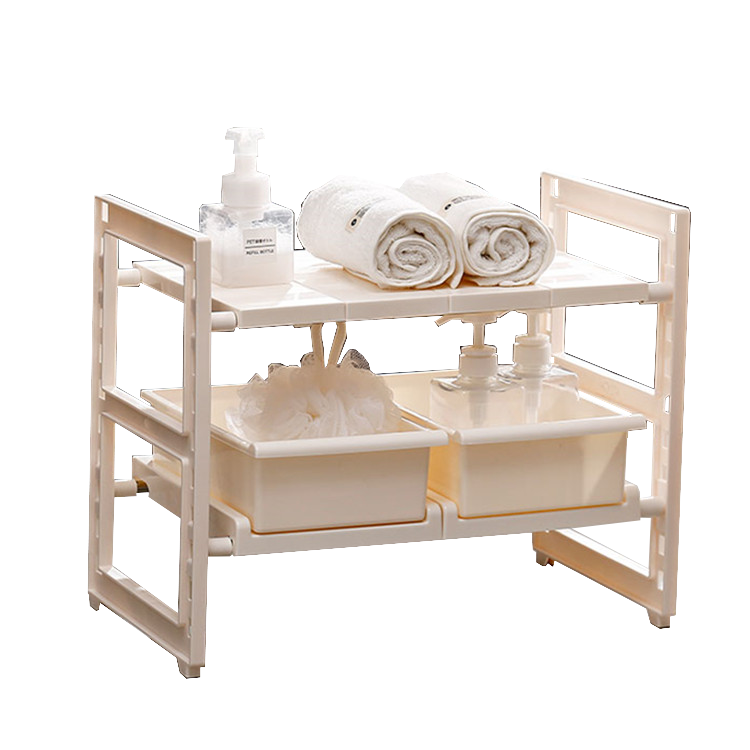 Многофункциональный 2 слоя под раковиной Простая установка держатели для хранения и стеллажи для выставки товаров