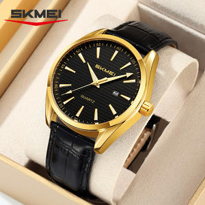 SKMEI 2490 Orologio da <span class=keywords><strong>Uomo</strong></span> Stile Basic Business Casual con Quadrante Texturizzato Impermeabile 3ATM <span class=keywords><strong>Cinturino</strong></span> in <span class=keywords><strong>Pelle</strong></span> Vendite Transfrontaliere - Product Image 4