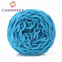 Fil à tricoter super doux et épais Charmkey en chenille 100% polyester, teint par segments, pour couverture tricotée à la main