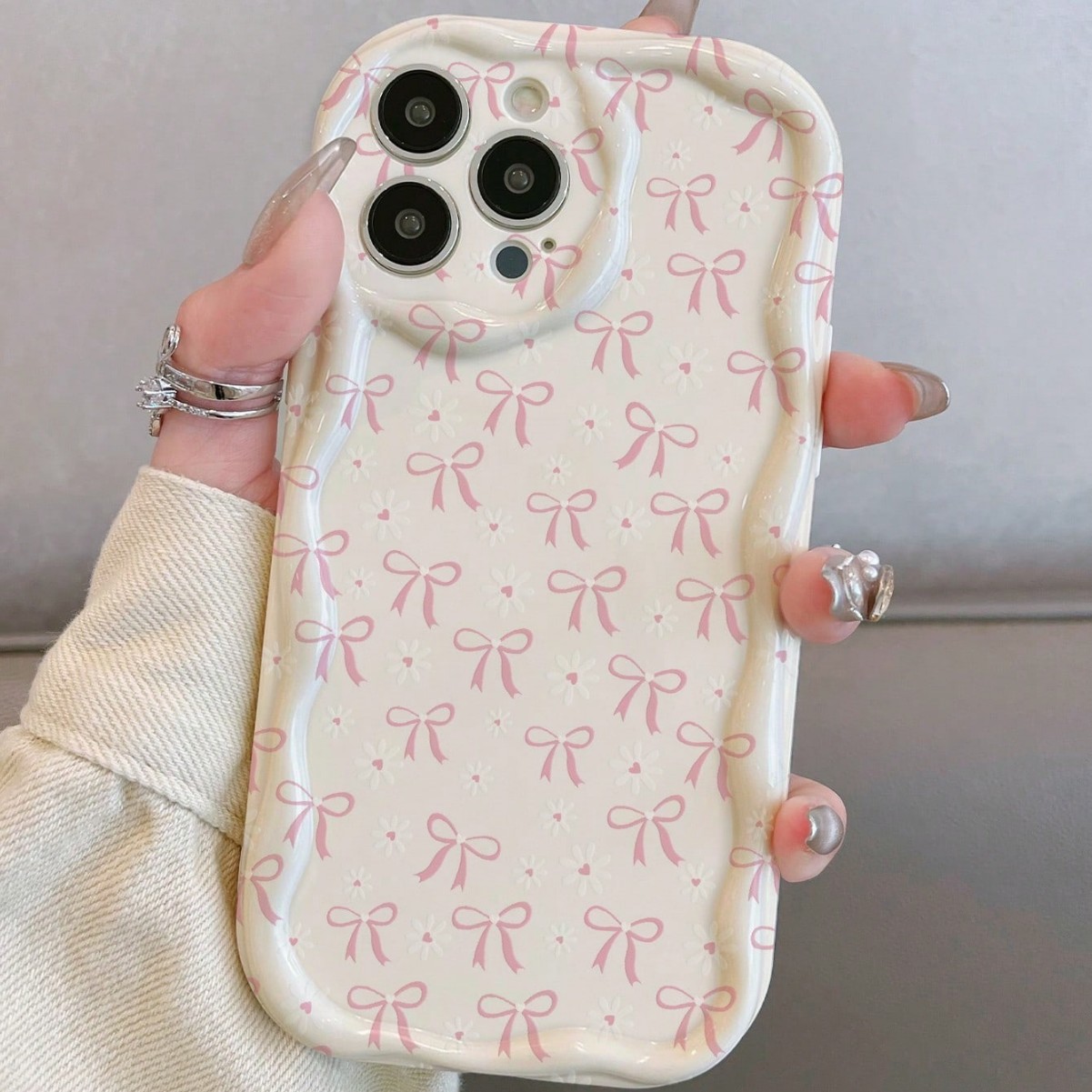 Cream Shell - White - TA1 Flower Bow