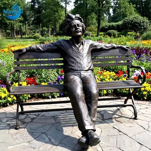 Escultura <span class=keywords><strong>de</strong></span> Bronce <span class=keywords><strong>de</strong></span> Hombre en un Banco, Tamaño Real, Estilo Moderno, Realista - Product Image 1