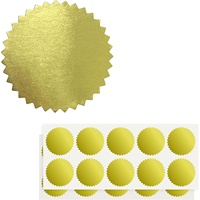 Autocollants dorés de 2 pouces pour gaufrage, 200 pièces, autocollants adhésifs à gaufrage avec bord dentelé pour emballage de certificat