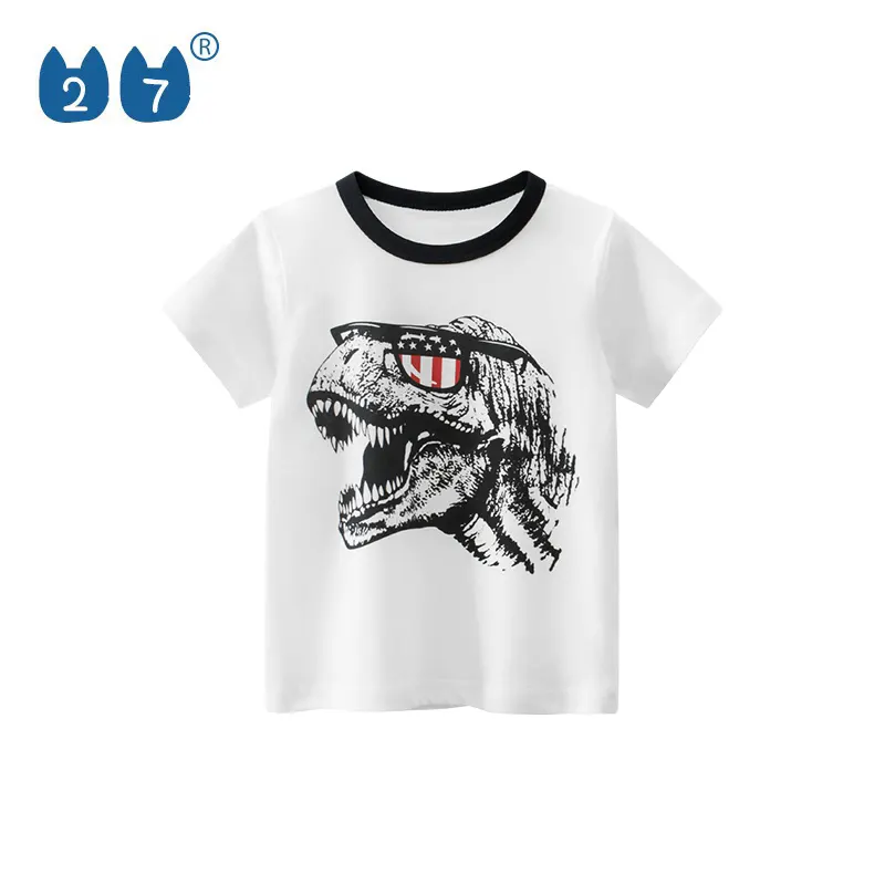 Modern Design Fashion Dinosaur Graphic O-Neck Kids Garments Child Clothes Boys Short Sleeve T Shirts