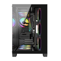 New ATX Gaming Computer Case Double Tempered Glass Panel Computer Casing Mid Tower PC Case Supplier